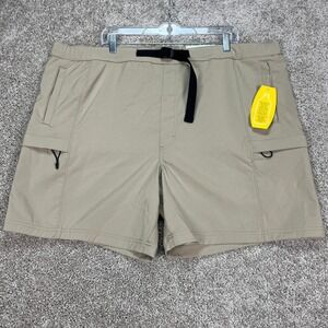 Lake & Trail 3XL Mens 45 Outdoor Belted Shorts Beige Fast Dri UPF 50 Stretch NEW